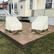 COM1950s Outdoor Furniture Covers Waterproof,Patio Rocking Chair Cover 1-Pack,Rocking Chair Covers for Outdoor Furniture,27.5 W X 32.5 D X 39 H Inch,Rocking Chair Covers Waterproof,Black \u0026 Beige